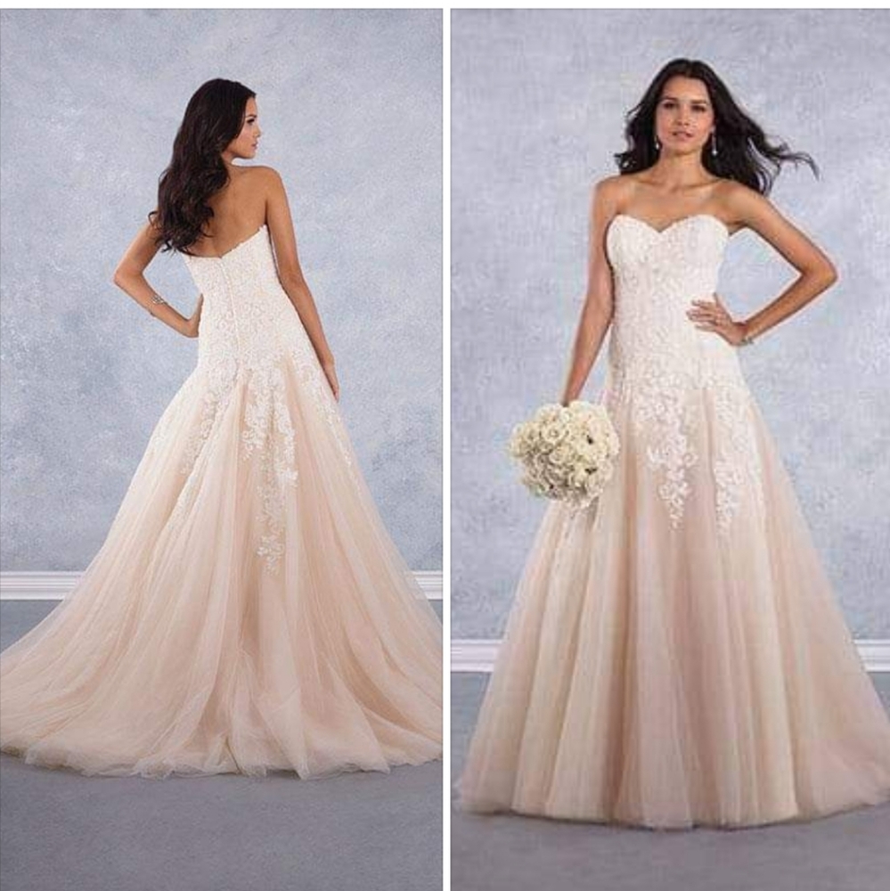 Soft champagne wedding dress NWT